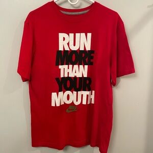 Nike Run More Than Your Mouth Red Graphic T-Shirt Men’s Large